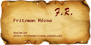 Fritzman Rózsa névjegykártya